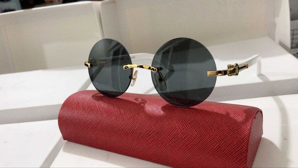

Round Lens Designer Sunglasses for Men Women High Quality Brand Wood Sunglass Man Fashion Carter Sun glasses Rimless Eyewear UV400 Mens Womens Luxury Eyeglasses