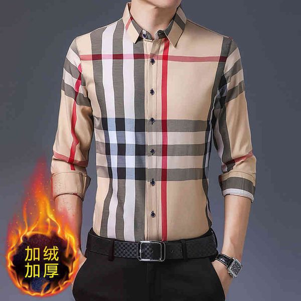 

good luxury designer brand hoodies winter plush men's warm shirt 21 new stripe thickened middle-aged 258w 1juq, Black