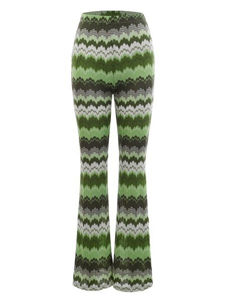 

plus chevron print flare leg pants k0op#, Black