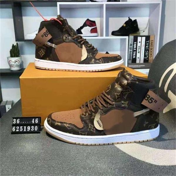 

michaels kor ggs louiss vuttons lvs ysls 2022 designers shoes x jumpman og 1 1s high women men's luxury chicago unc basketball sneaker, Black