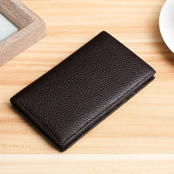 

first layer cattle pickup bag multi-card position leather business card bag imitation magnetic anti-theft brush bank storage clip, Red;black