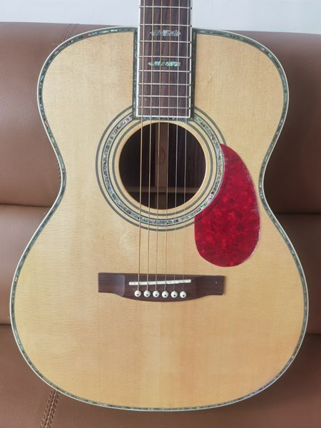 

41 inch acoustic guitar abalone inlaid binding back delivery
