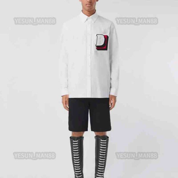 

designer balencaigs classic anti wrinkle paris light luxury bbr l vs cc mens spring and autumn slim fit iron casual fashion long sleeve shir, White;black