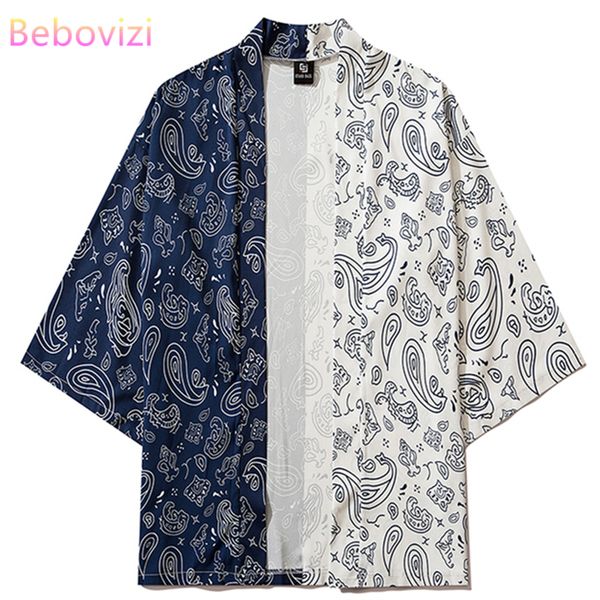 

vintage cashew flowers shirt fashion cardigan beach patchwork of color blocks yukata japanese traditional cosplay kimono, Red