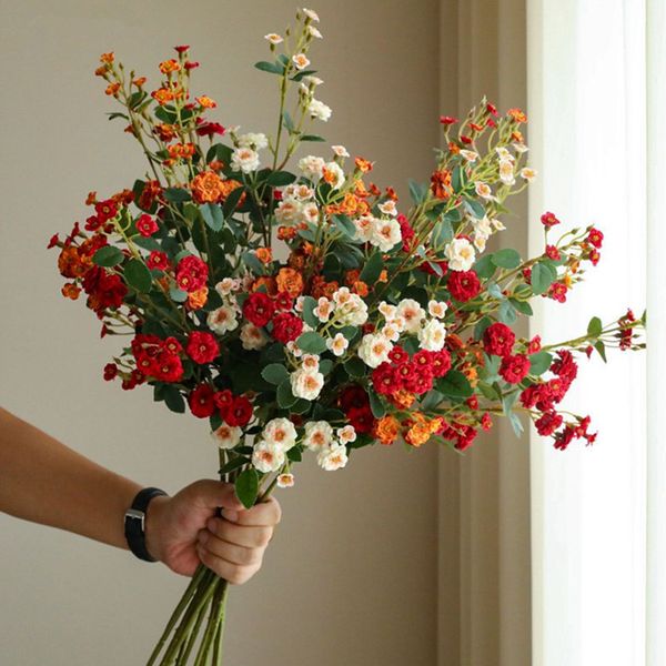 Eleganti rami di fiori di rosa cinese artificiale Flores Decorazioni per la casa Begonia Camelia per matrimoni Forniture fai da te 30 pezzi