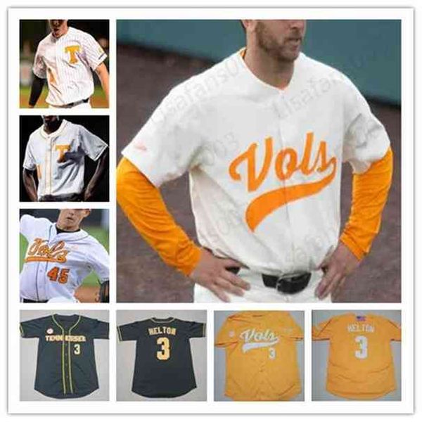 Maglia da baseball Xflsp College 42 Reed Fell 2 Alex Sosnowski 19 Matt Duffy NCAA Tennessee Volunteers maglie cucite Mens gioventù