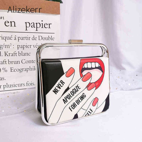 

characters printing square handbag women cute handle cartoon clip purses and handbags ladies fashion shoulder bag 220609