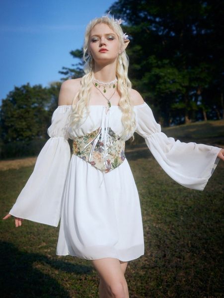 

romwe floral print off shoulder lace up dress q61u#, Black;gray