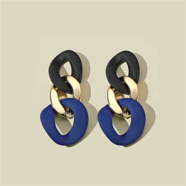 

s925 silver needle geometric earrings d7, Golden