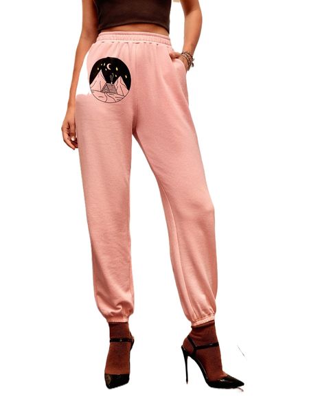 

x peachy clothing galaxy print jogger sweatpants z33j#, Black;white