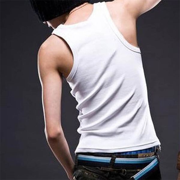 

men' running vest sports fitness breathable sleeveless shirt korean casual slim bottoming shirt summer selling men' vest 220505, White;black