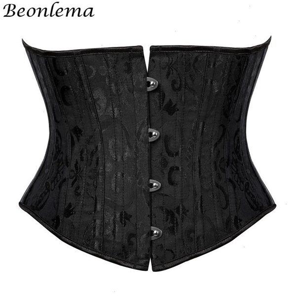 

underbust black corset woman belt plus size short faja gaine steel slimming waist corsets for women body shapewear, Black;white