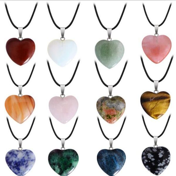 Charms de pedra de pedra de pedra natural Pingente Pingente Cara de Centro Cristal Quartz Turquesa Charme para homens Jóias de colar de meninas