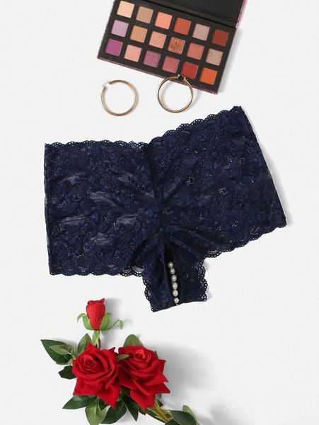 

plus floral lace shortie l84j#, Black;white