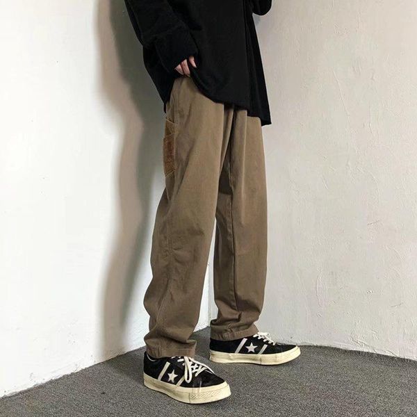 

men's pants casual cargo men's khaki black loose streetwear baggy jeans oversized high street y2k straight trousers