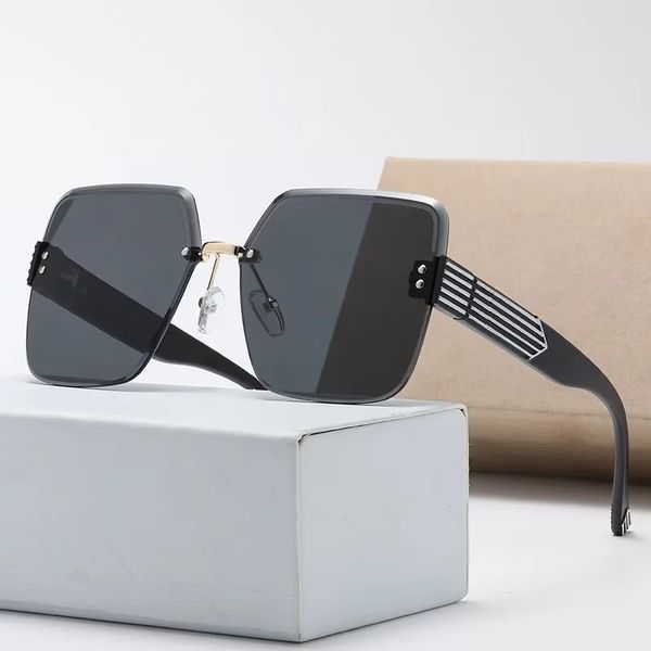 

designer sunglasses classic square rimless retro sun glasses uv protection man woman shades gafas, White;black