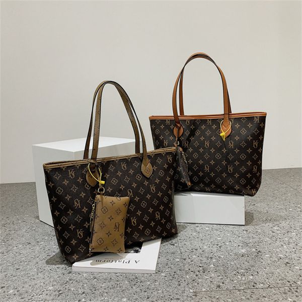 

women handbags vintage designer composite bags lady clutch bag shoulder tote female purse wallet handbag 2pcs 43cm