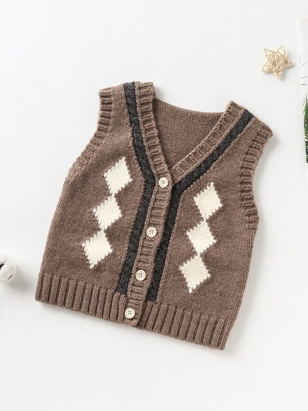 

toddler boys argyle pattern sleeveless cardigan she, Blue