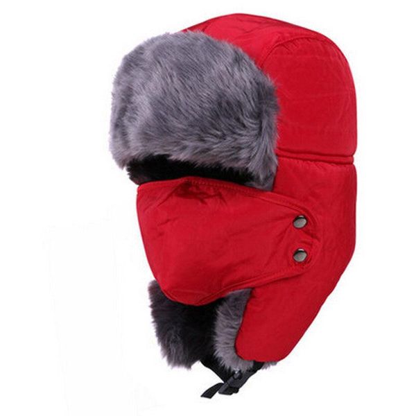 Berretti Uomo Inverno Trapper Trooper Paraorecchie Cappello da sci caldo con maschera Berretto in poliestere Formato libero Moda 4 colori Cappellini bomber