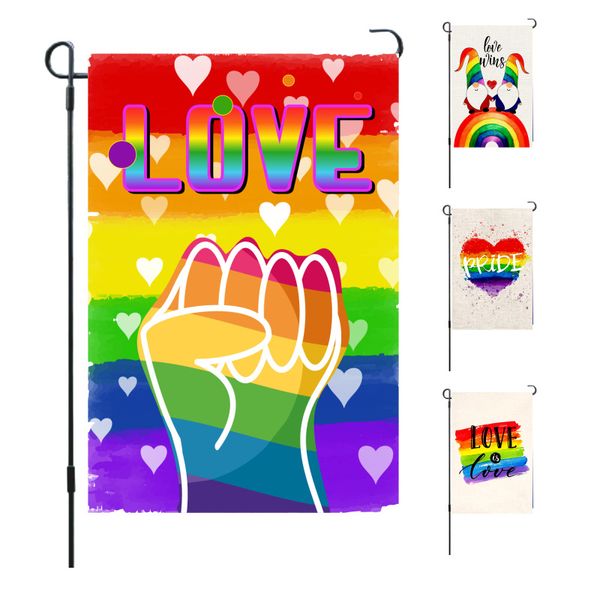 DHL Fast 30x45cm Rainbow Fags Holiday Banners LGBT Gay Garden Decorazioni Pride Flags all'ingrosso