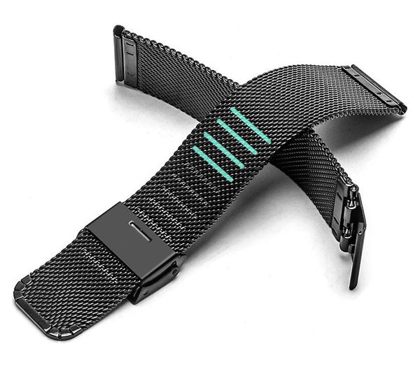 

wholesales factory dirctly 6021 mesh metal steel watch bands universal 0.6 line buckle straps replacement for dw watch, Black;brown