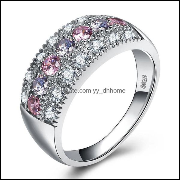 Band Rings Jóias Sier Crystal Engagement Ring Color CZ Stone for Women Party Drop Delivery 2021 KVPGX