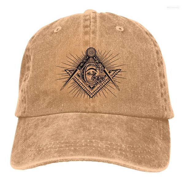 Berets Unisex для взрослых ковбойская шляпа Стиль масонский компас Символ Символ Регулируемый бейсбол