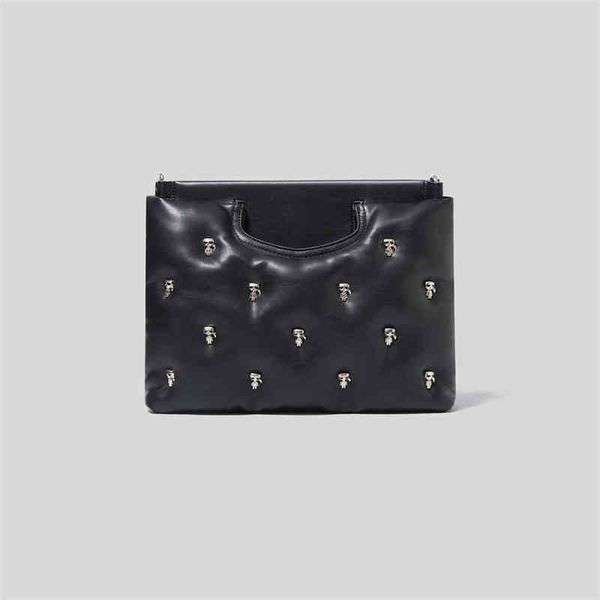 

evening bag retro skull padded crossbody bags for women soft ladies shoulder bag hidden handle large female wallets clutch daily winter gift