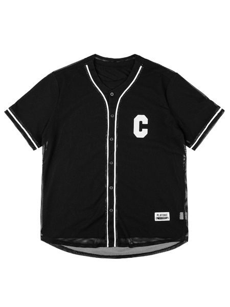 

men patch detail contrast trim mesh shirt without tee k24v#, White;black