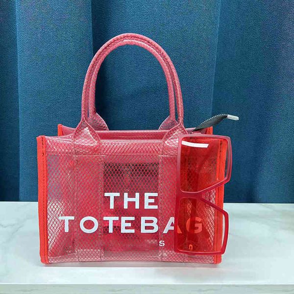 

evening bags women s bag 2022 new summer trend pvc mesh tote bag fashion versatile transparent letter handbag 220607