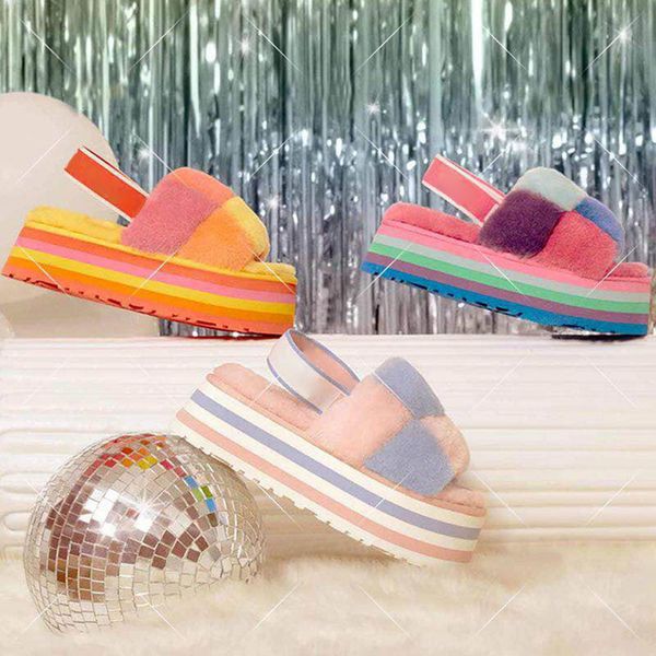 

2022 sell classic design aus u5125 sandals keep warm slippers goat skin sheepskin slippers transshipment 35-41, Black