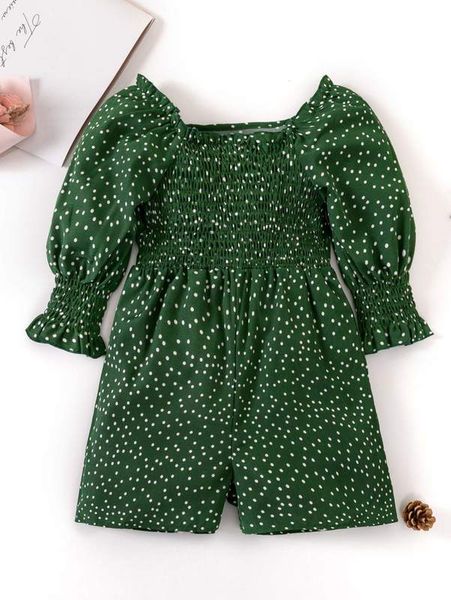 

toddler girls polka dot print shirred romper she, Blue