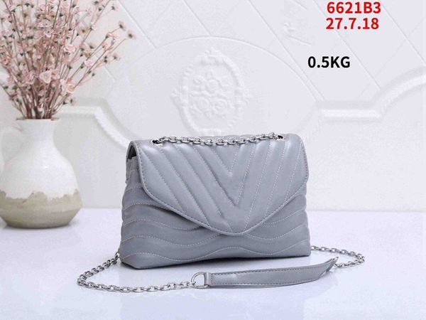 

luxury handbag shoulder bag y-shaped designer seam leather ladies metal chain clamshell messenger women's wallet