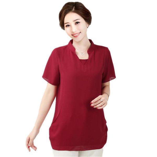 Bloups feminina camisas de verão Blusa de meia-idade de verão PLUS TAMANHA MULHERM FILHA COREA MODA MOME