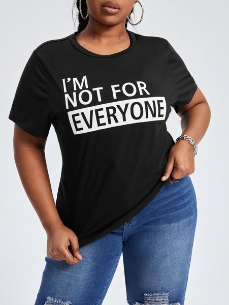 

sxy plus slogan graphic tee 39fu#, Black