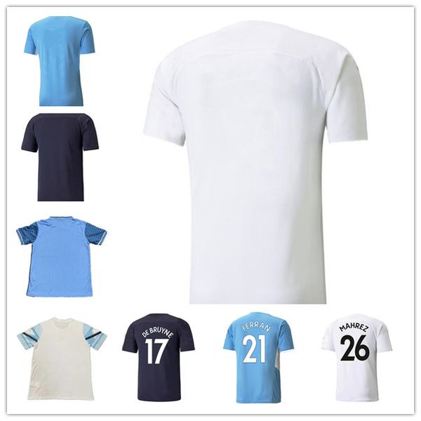 

soccer jersey 21 22 man grealish sterling ferran de bruyne foden 2021 2022 football shirts men kids kit sets uniform, Black;yellow