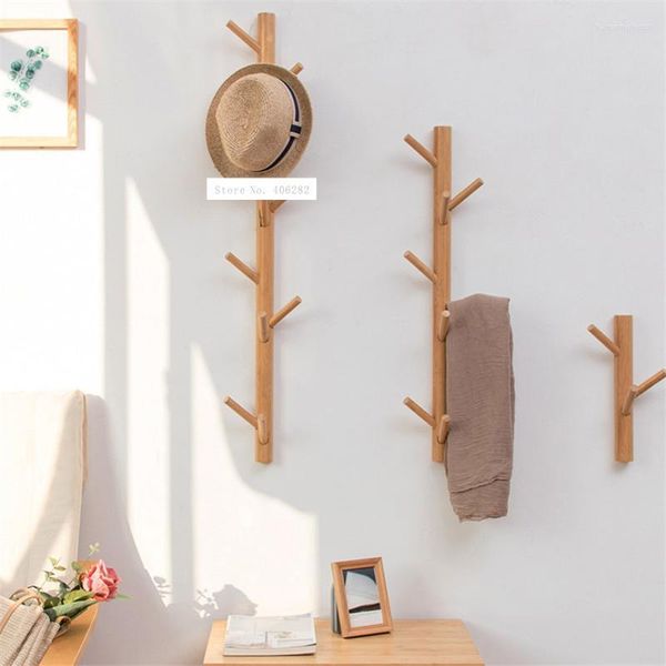 Cabides racks nd171129 Moderno de decoração de sala de estar de decoração de parede hat hat rack criativo roupas de bambu criativas casaco de madeira maciça montada