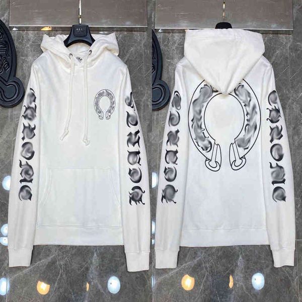 

fashion luxury designer hoodies classic mens zipper ch sweatshirts horseshoe sanskrit cross print pullover hooded sweater women jacket n6nl, Black