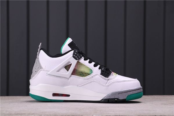 

shoes jumpman 4 4s neon basketball designer white tech gray mens running trainers sneakers sports size 40-47.5 come