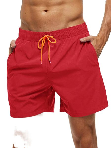 

men drawstring waist slant pocket shorts 55sd#, White;black