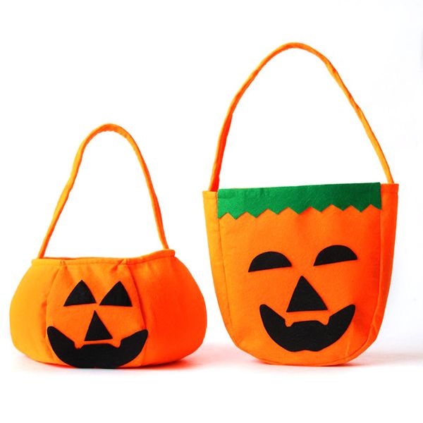 

kids halloween pumpkin bag portable props stereo non-woven candy handbag fashion basket treat or trick halloween decoration