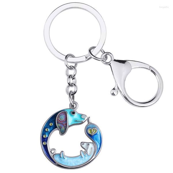 Chaves de esmalte de chavel Lomia fofa Dachshund Dog -Car Burse Key Rings Gifts Jóias de moda para mulheres Acessórias de Acessórios