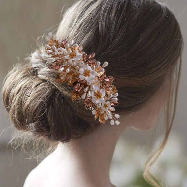 Clipes de cabelo Barrettes Bridal Comb Wedding Hairpin Opal Diamond Bride Headpip Tiara Clip Band Women Jewelryhair