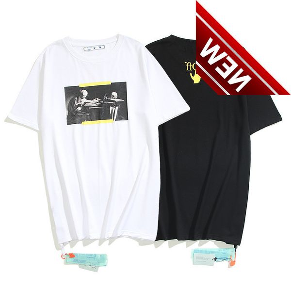 

50% off discount summer off fashion youth hip hop style religious oil painting printed large cotton short sleeve t-shirt, White;black