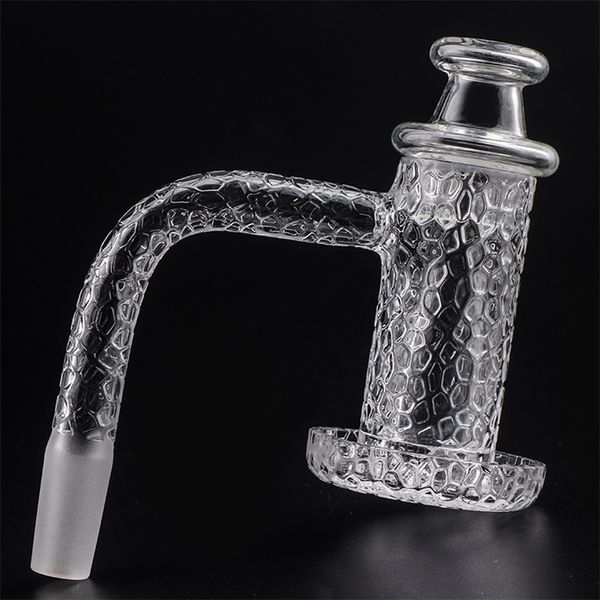 DHL Sabbiatura Non saldata al quarzo Charmer Banger 10/14 / 18mm Chiodi per fumatori Bordo smussato con tappo al quarzo / Cono / Perla per vetro Bong per acqua Dab Rigs Tubi