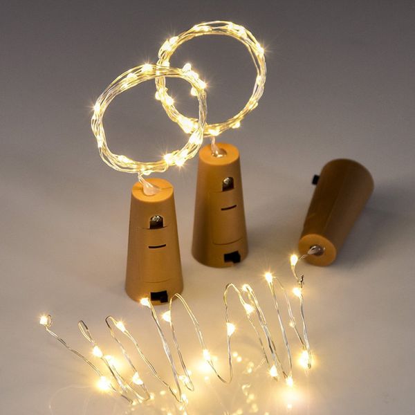 1M Stringhe 2M 20LED Lampada a forma di luce Tappo per vino Led 10LED Tappo di sughero Filo di vetro Rame Luci di Natale Festa per bottiglia LED Pvooh