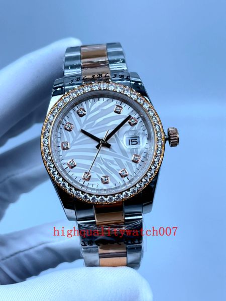 

original box high-quality watch new version 36mm green yellow bamboo leaves dial eta movement automatic movement 316l mens ladies fashion wa, Slivery;brown