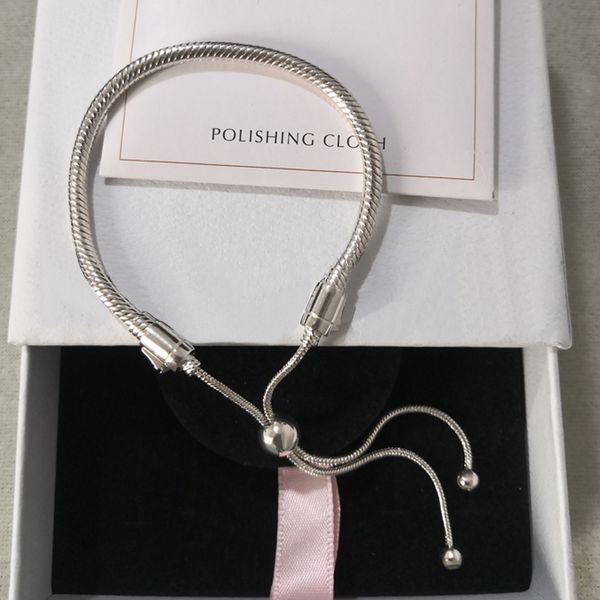 Frauen S925 Silber Armbänder passen Pandora Charms Schlangenkette Slider Typ Armband Design Modeschmuck mit Originalverpackung für Dame Geschenk Top Qualität mit Logo