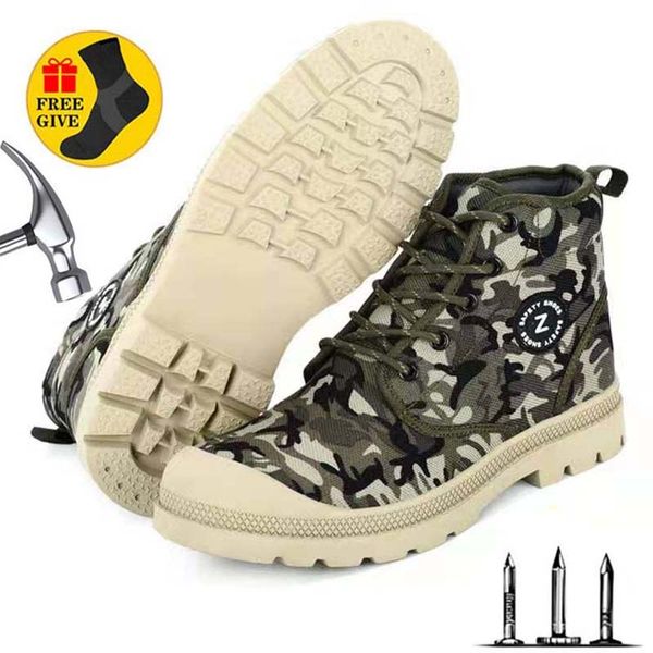 

2022steel toe safety light shoes breathable outdoor industrial boots for women work shoes men combat boots, Black;brown