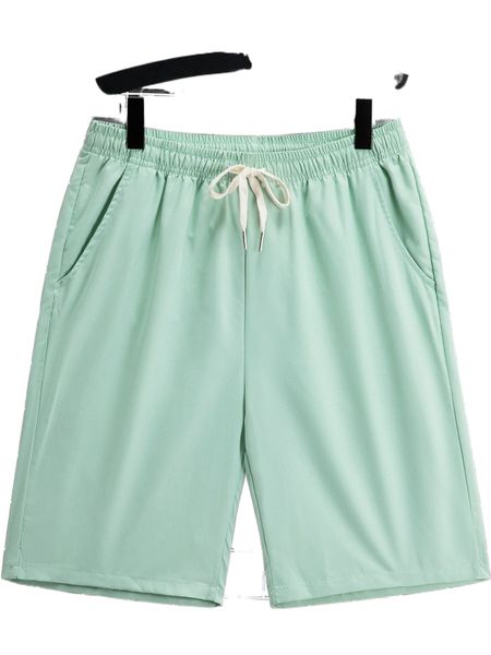 

men solid drawstring bermuda shorts v8me#, White;black